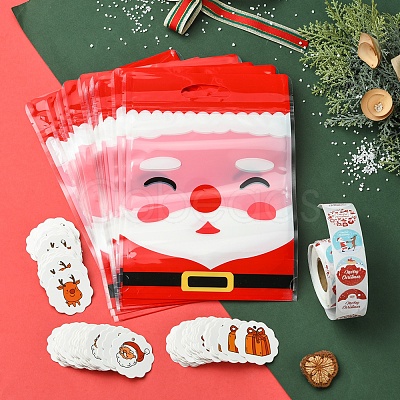 Christmas Theme Rectangle Plastic Zip Top Candy Storage Bags OPP-FS0001-11-1