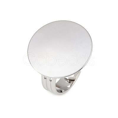 Flat Round Brass Pad Ring Settings X-MAK-S033-018P-NF-1