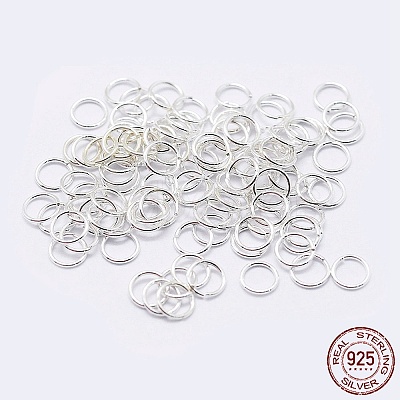 925 Sterling Silver Saw Cut Open Jump Rings STER-F036-02S-0.6x5mm-1