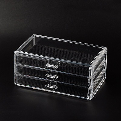 3 Compartments Plastic Jewelry Storage Boxes OBOX-O002-05-1