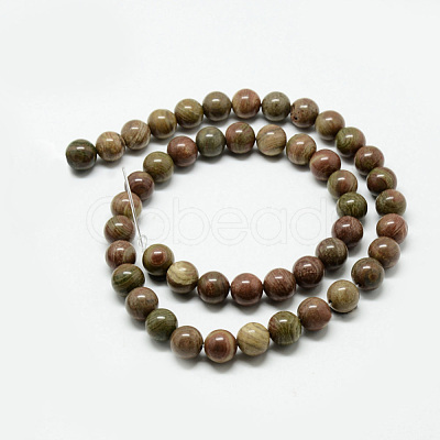 Natural Red Rainbow Jasper Beads Strands G-Q462-49-6mm-1