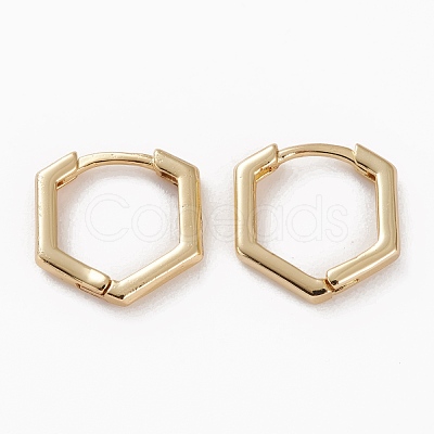 Brass Huggie Hoop Earrings EJEW-C502-10G-1