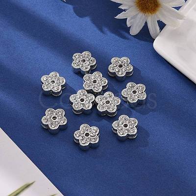 Flower Alloy Rhinestone Slide Charms LS-RSB358-3P-1