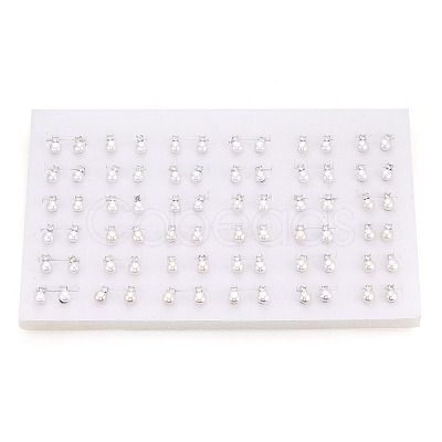 Brass Natural Pearl Stud Earrings PEAR-N020-08G-1