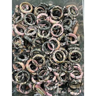 Natural Rhodonite Finger Rings WG8089A-16-1