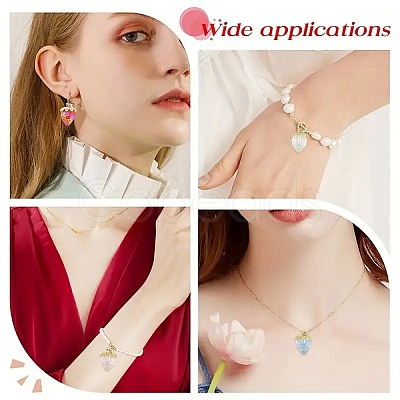 Transparent Acrylic with Alloy Pendants TACR-YW0003-14A-1