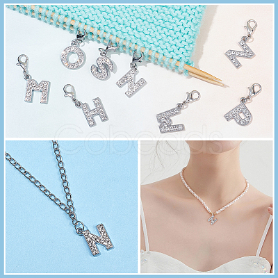 Letter A~Z Pendant Stitch Markers HJEW-AB00329-1