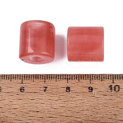 Synthetic Cherry Quartz Glass European Beads G-P520-05Q-1