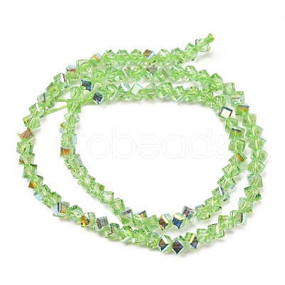 Electroplate Transparent Glass Beads Strands GL-CBA7A17-01A-11-1