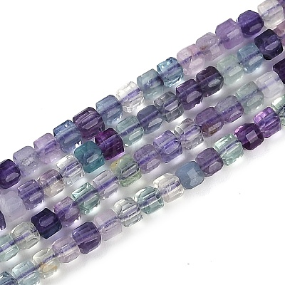 Natural Colorful Fluorite Beads Strands G-P553-E01-02-1