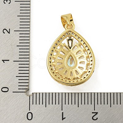 Rack Plating Brass Pave Cubic Zirconia Pendants KK-U029-28G-04-1