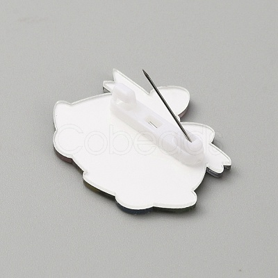 Christmas Acrylic Brooch Pin JEWB-WH0030-12I-1