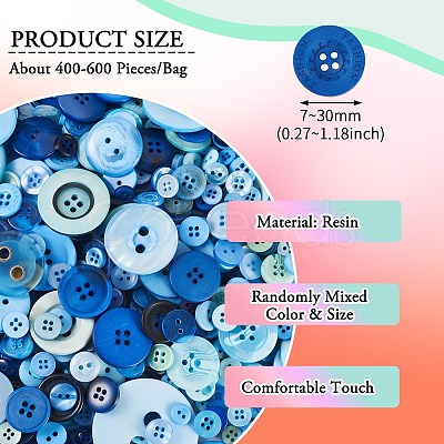 Flat Round Resin Buttons BUTT-TAC0017-01B-1