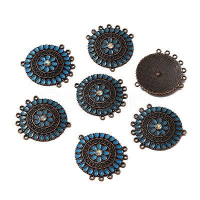 Tibetan Style Alloy Enamel Chandelier Components Links ENAM-WH0054-56B-1