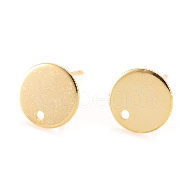 Flat Plate 201 Stainless Steel Stud Earring Findings STAS-I095-04-G-1