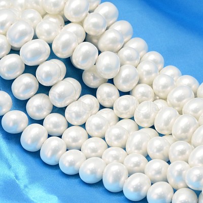 Oval Shell Pearl Bead Strands BSHE-L013-S-A013A-1