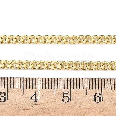 3MM Brass Curb Chain Necklaces LS-NJEW-P339-03G-1