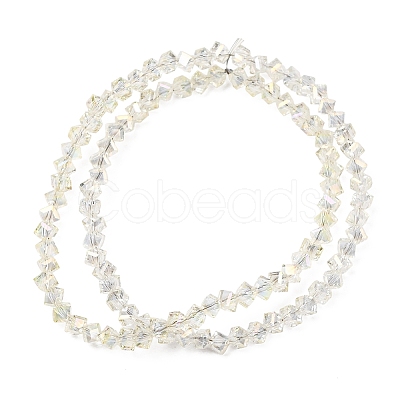 Electroplate Transparent Glass Beads Strands GL-CBA7A17-01A-12-1