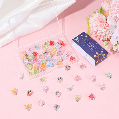72Pcs 9 Colors Acrylic Pendants OACR-SC0002-38A-1