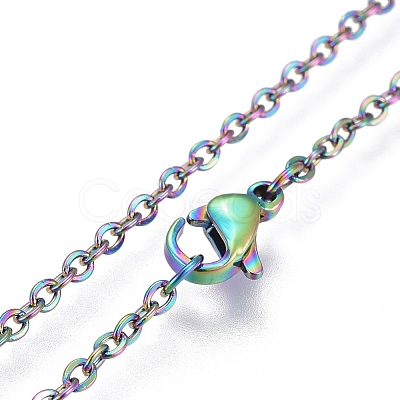 304 Stainless Steel Cable Chain Necklaces MAK-F029-01-A-1