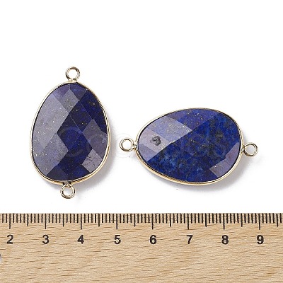 Natural Lapis Lazuli Connector Charms G-C110-02B-KCG-1