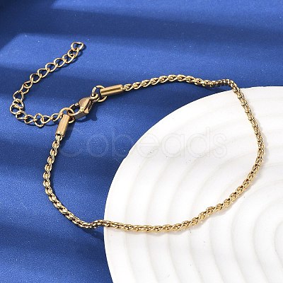 Twist 304 Stainless Steel Link Chains Bracelets for Women BJEW-K240-09G-1
