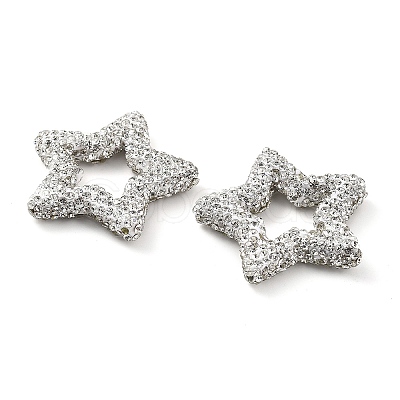 Star Shape Polymer Clay Rhinestone Beads CLAY-NH0001-06M-1