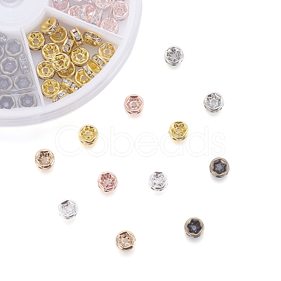 Brass Rhinestone Spacer Beads RB-JP0002-12-NF-1