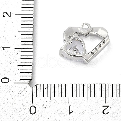 Brass Micro Pave Cubic Zirconia Charms ZIRC-P122-01C-P01-1