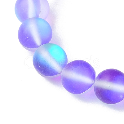 8mm Round Dyed Synthetic Moonstone Beaded Stretch Bracelets BJEW-JB10308-03-1