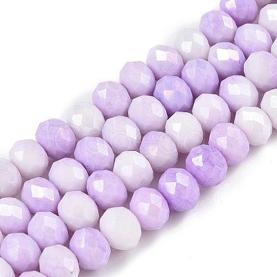 Anti-Tarnish Ombre Effect Dyed Glass Beads Strands GLAA-C023-02-B07-1