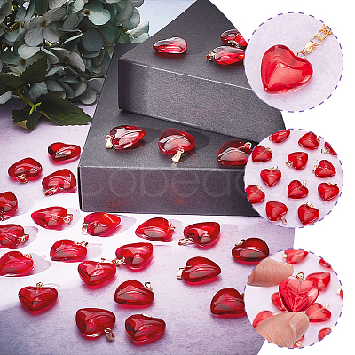 Transparent Spray Painted Glass Pendants GLAA-HY0001-06-1