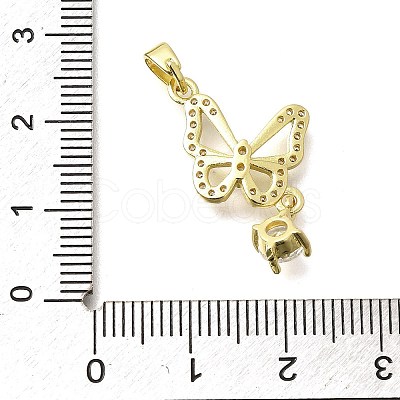 Rack Plating Brass Micro Pave Clear Cubic Zirconia Pendants KK-M309-16G-03-1