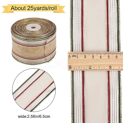 Polyester Stripe Pattern Ribbons OCOR-WH0060-43-1