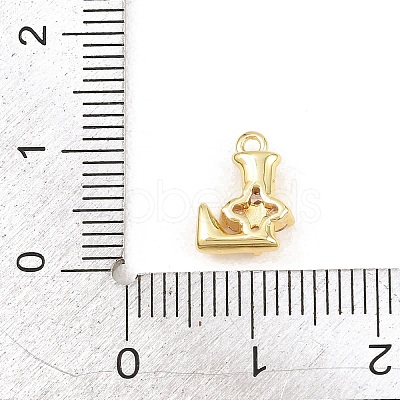 Brass Micro Pave Clear Cubic Zirconia Charms KK-Z151-18G-L-1