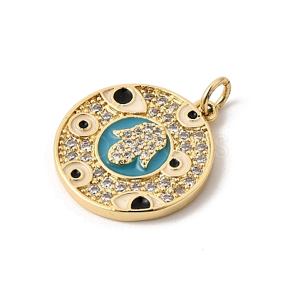 Brass Micro Pave Cubic Zirconia Pendants KK-K419-01G-1