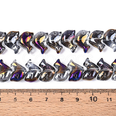 Electroplate Transparent Glass Beads Strands EGLA-N017-06-A05-1