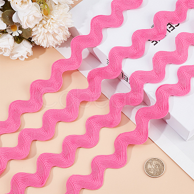 9 Yards Polyester Wavy Fringe Trim Ribbon OCOR-XCP0002-96-1