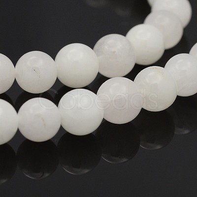 Natural Round White Jade Bead Strands G-P070-01-12mm-1