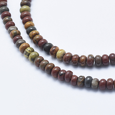 Natural Polychrome Jasper/Picasso Stone/Picasso Jasper Beads Strands G-E444-45-4mm-1