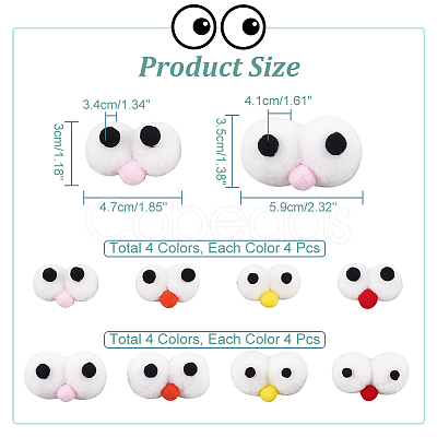 32Pcs 8 Style Polyester Felt Craft Cartoon Eyeballs DIY-NB0008-87-1