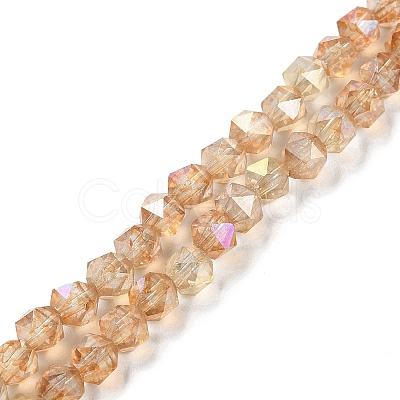 Transparent Electroplate Glass Beads Strands EGLA-F160-01D-1