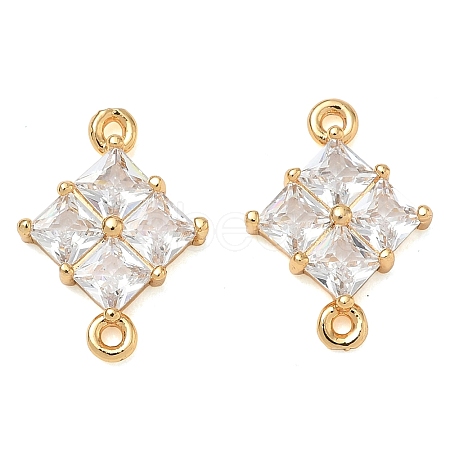 Brass Pave Clear Cubic Zirconia Connector Charms CU-CBAB0CF-03G-1