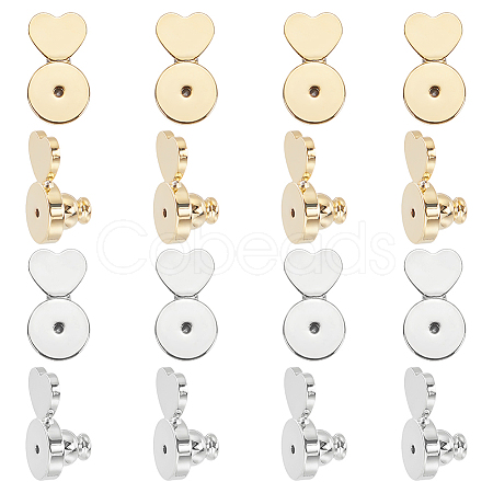 8Pcs 2 Colors Brass Earring Nuts FIND-ME0001-12-1
