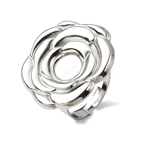 Adjustable 304 Stainless Steel Open Cuff Ring Components STAS-P403-01F-P-1