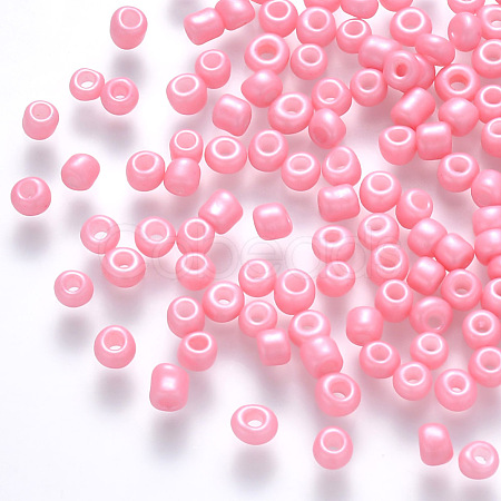 8/0 Baking Paint Glass Round Seed Beads SEED-S036-01B-04-1
