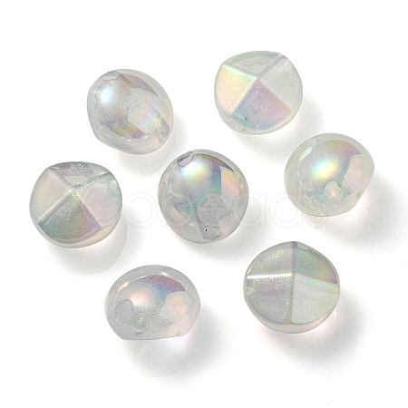 UV Plating Luminous Transparent Acrylic Beads OACR-P010-05B-1