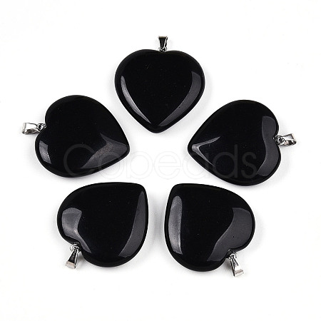 Natural Obsidian Pendants X-G-S364-006F-1