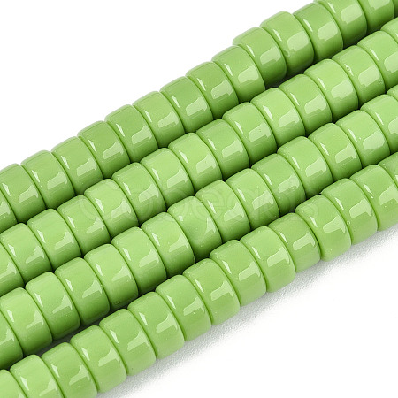 Opaque Solid Color Glass Beads Strands GLAA-N026-3x6mm-07-1