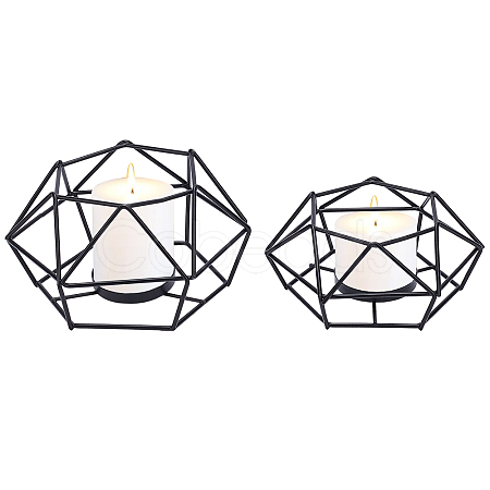 2Pcs 2 Style Iron Hollow Candle Holder AJEW-PH0001-59EB-1